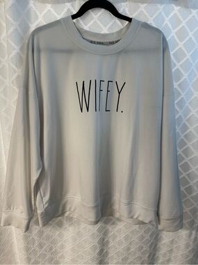 Rae Dunn Wifey Crewneck Sweatshirt - Light Gray